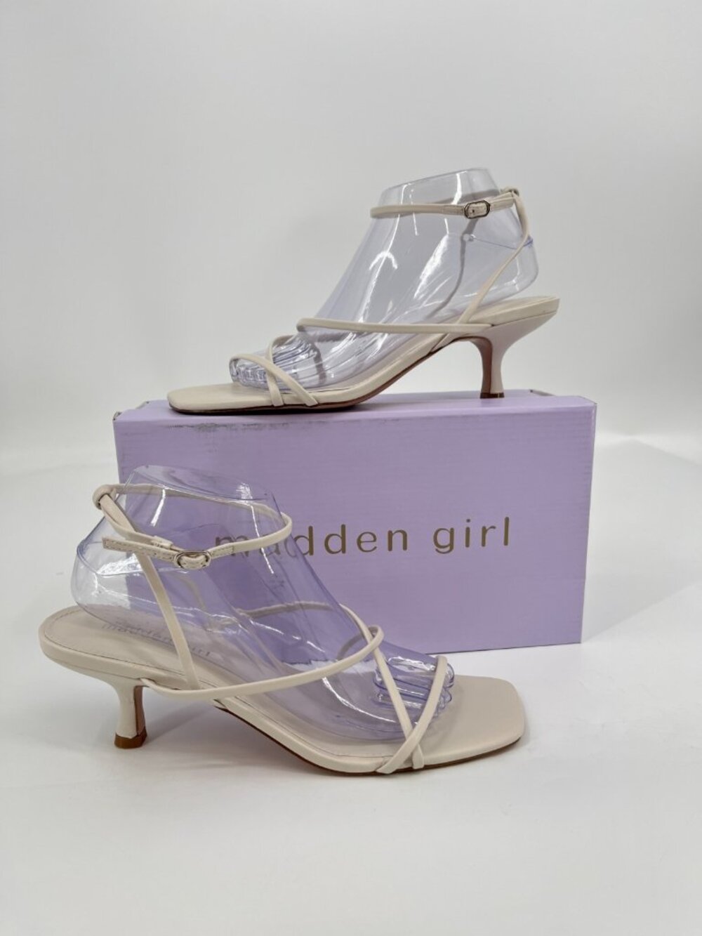 Madden Girl Women Chique Bone Paris Strappy Heeled Sandal Size 10 New In Box